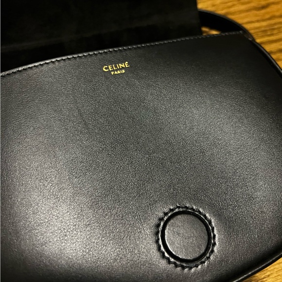 Celine Cuir Triomphe Folco Bag Black - Picture 9 of 16